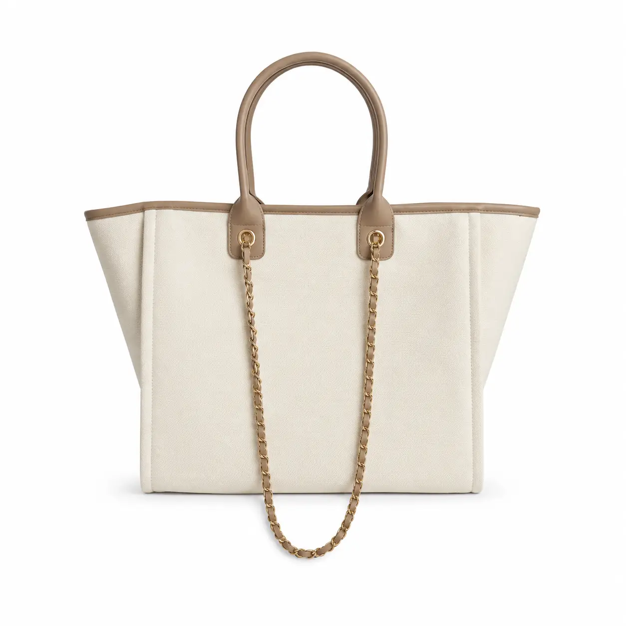 Bolso Tripoli beige combinado con cadenas