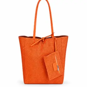 Bolso flúor piel naranja