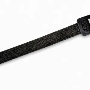Cinturón elástico con hebilla de madera cuadrada negro