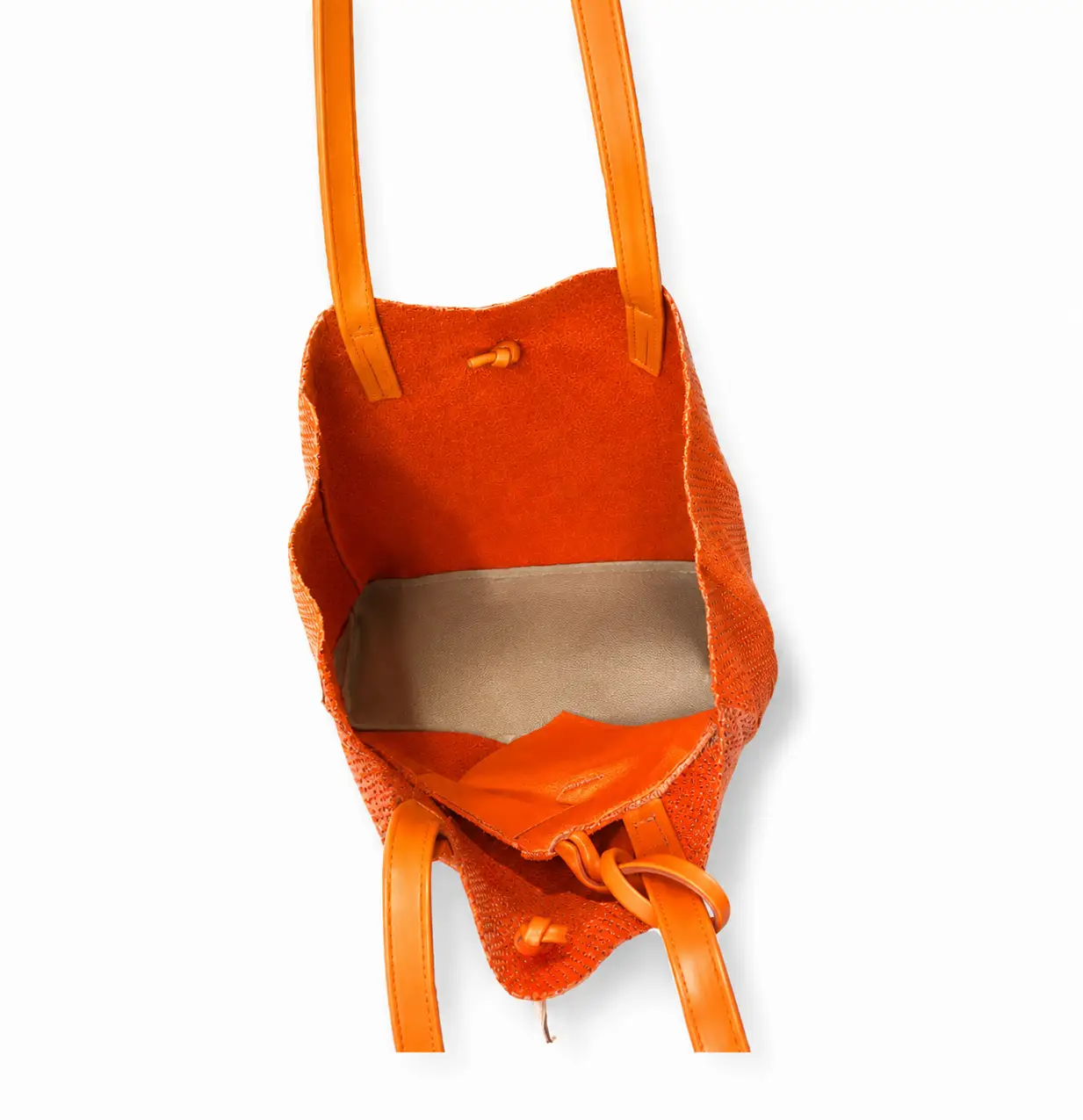 Bolso flúor piel naranja - Imagen 3