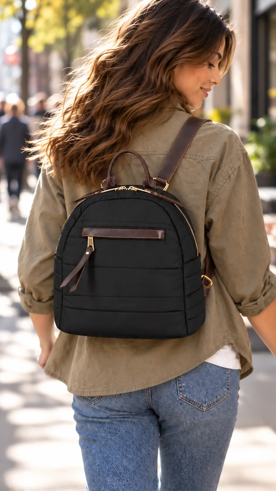 Mochila acolchada negra - Imagen 7