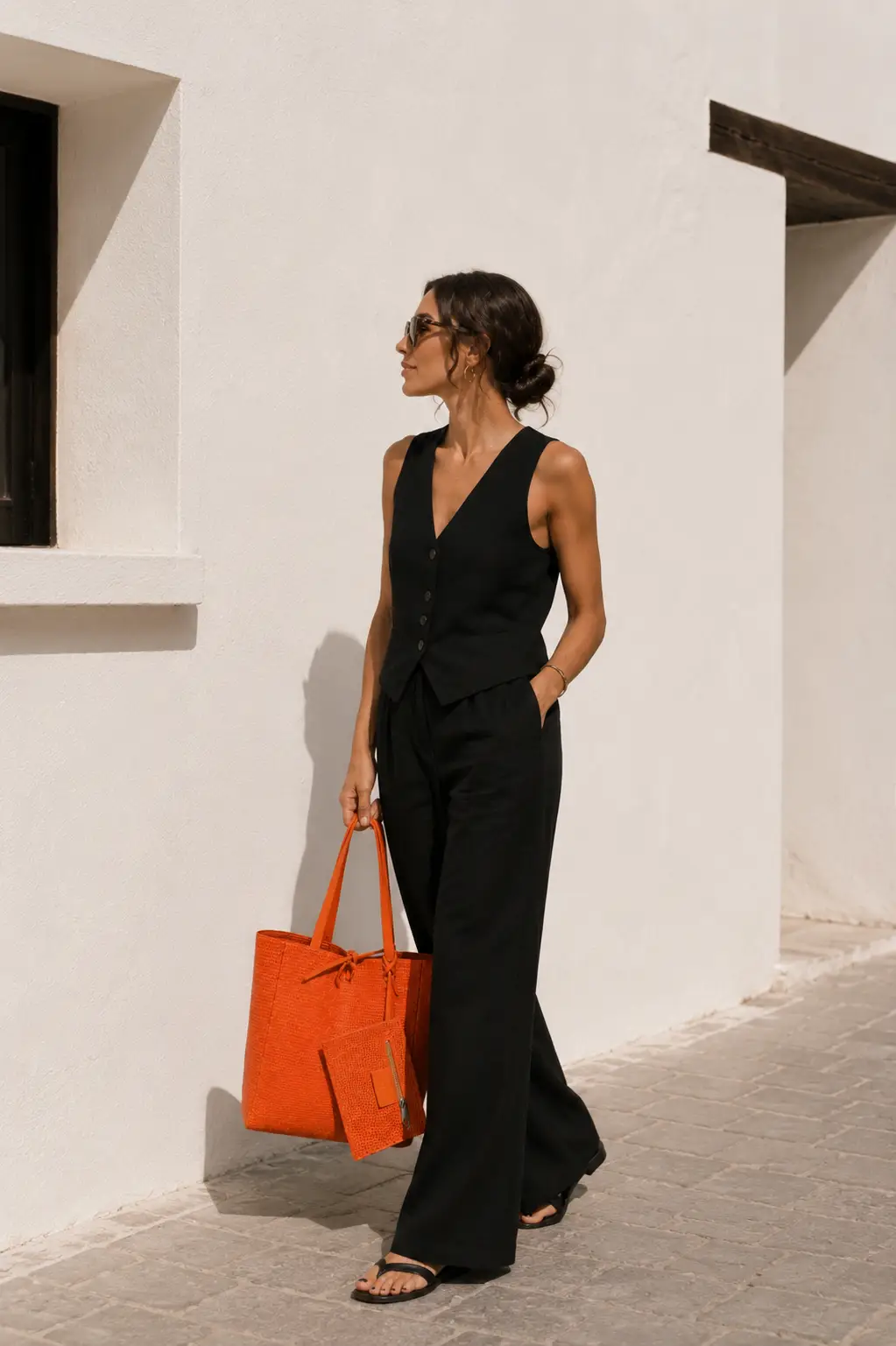 Bolso flúor piel naranja - Imagen 4