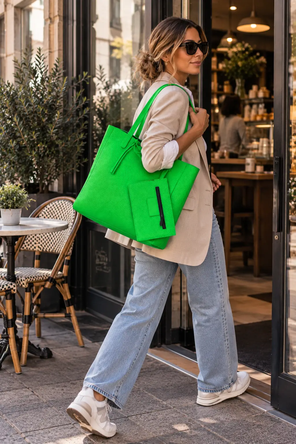 Bolso flúor piel verde - Imagen 5