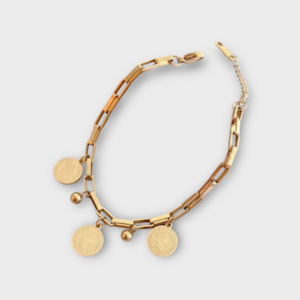 Pulsera con monedas doradas