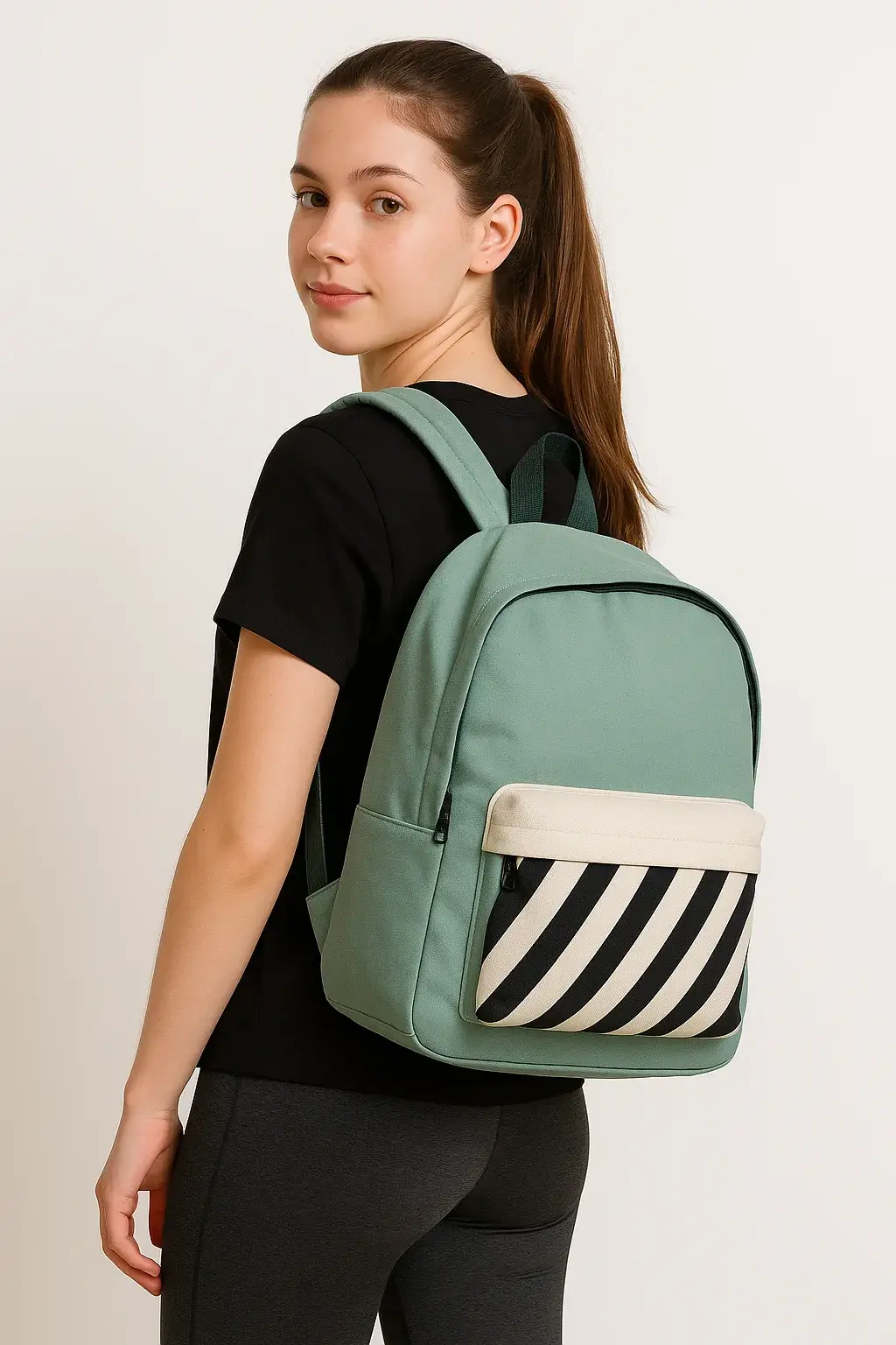 Mochila rayas Antilles verde - Imagen 3