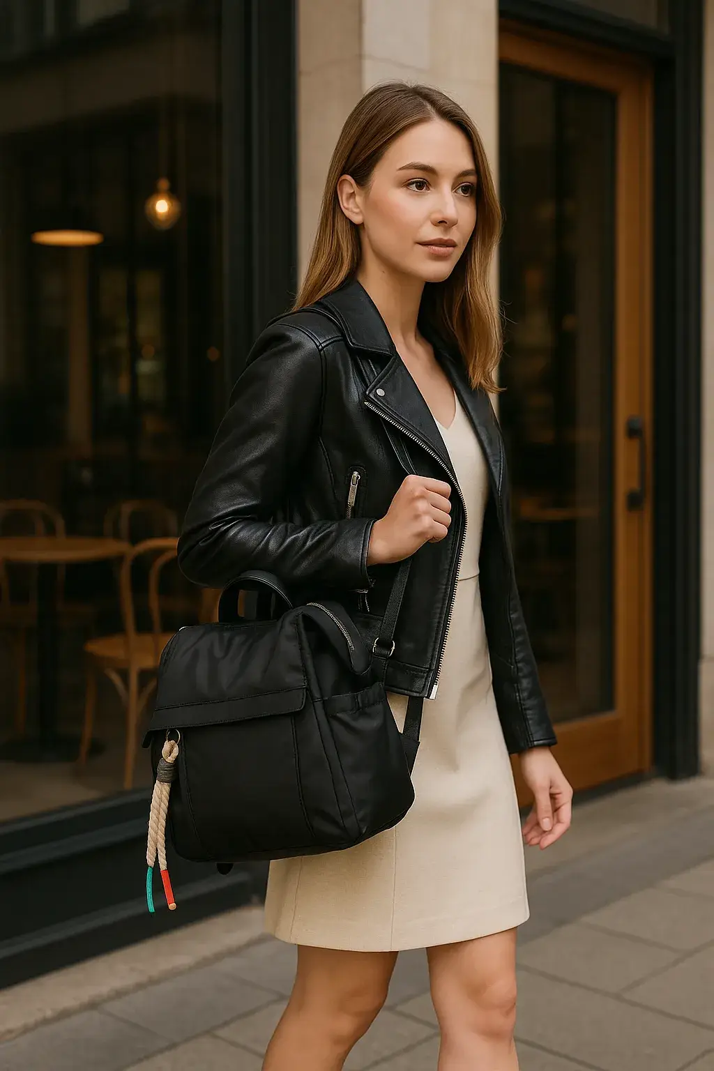 Mochila Susan nylon negra - Imagen 5
