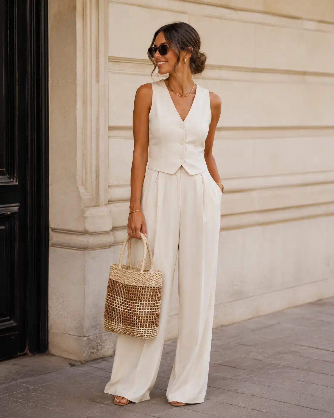Canasto bicolor khaki - Imagen 3