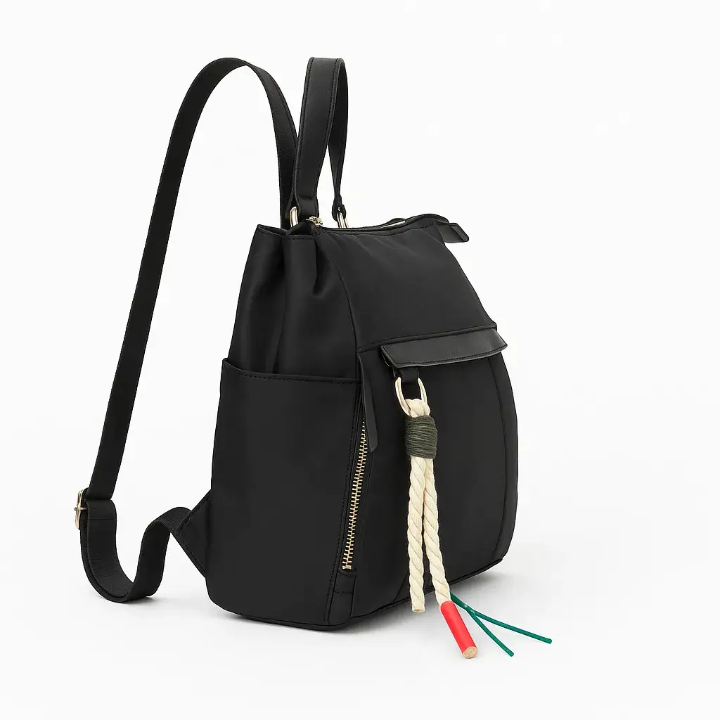 Mochila Susan nylon negra - Imagen 2