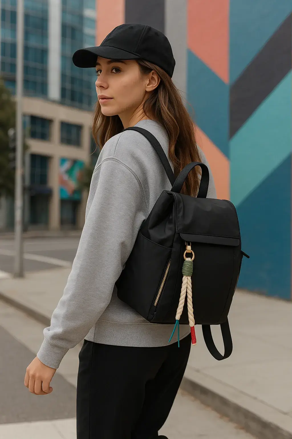 Mochila Susan nylon negra - Imagen 4