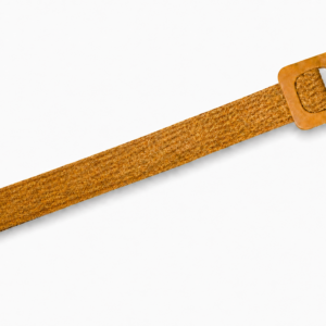 Cinturón elástico con hebilla de madera cuadrada beige