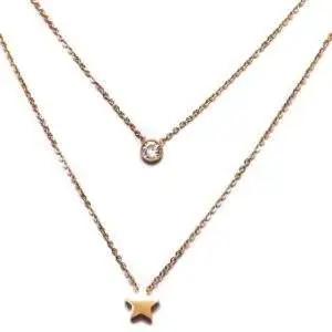 Collar doble estrella y brillante