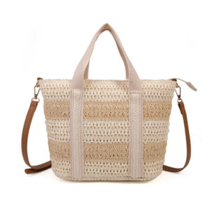 Bolso Eloise en tonos beige y natural, formas limpias de inspiración artesanal
