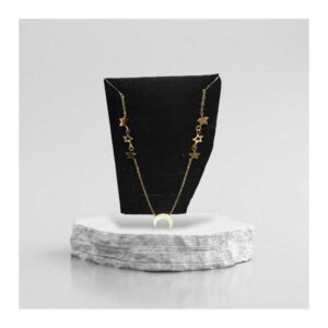 Collar colgante luna y estrellas  dorado