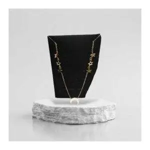 Collar colgante luna y estrellas dorado