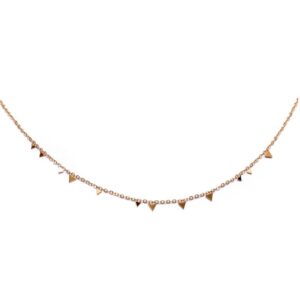 Collar micro triángulos dorado