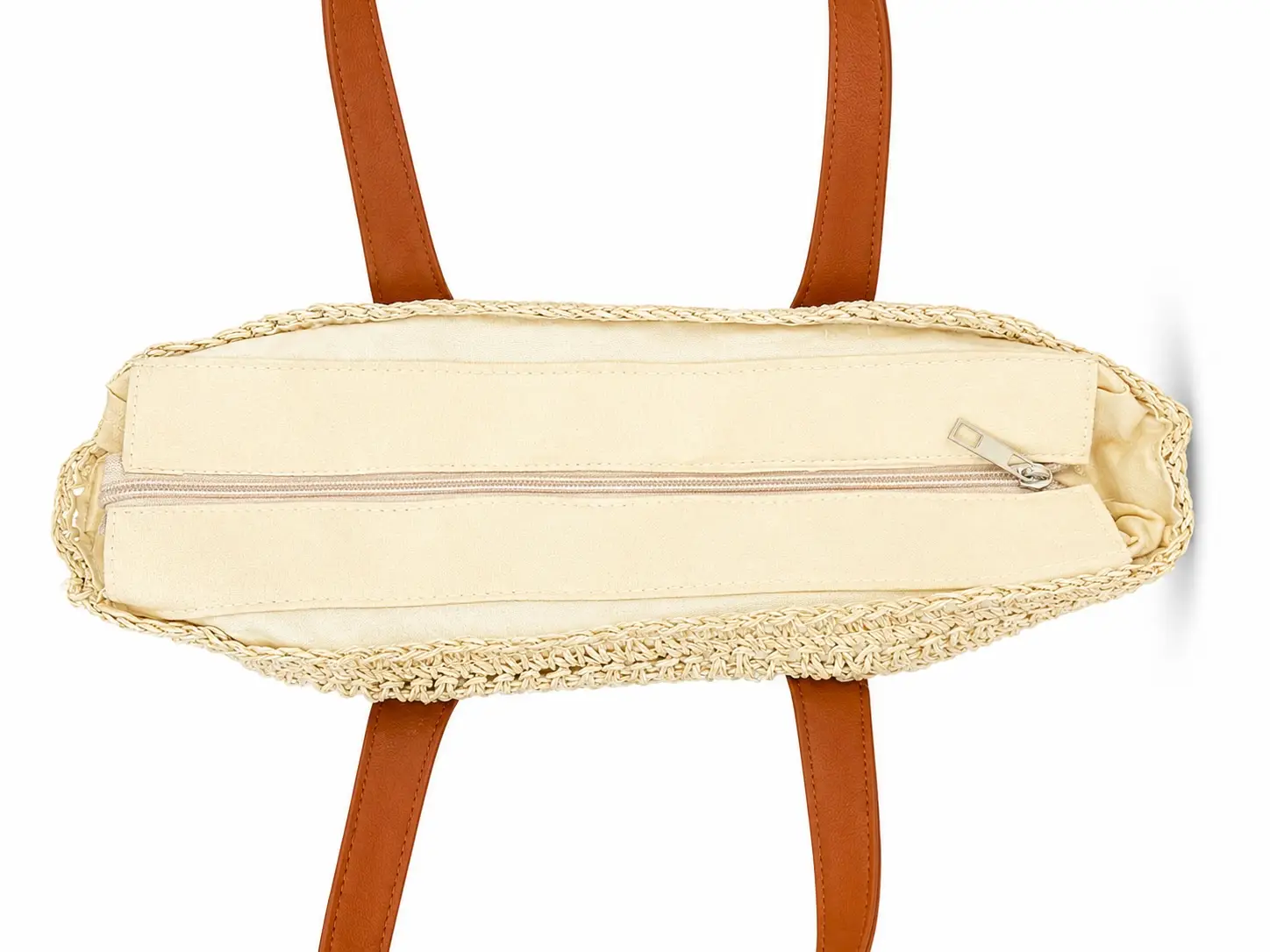 Bolso hilo vegetal con flores tonos negro - Imagen 3