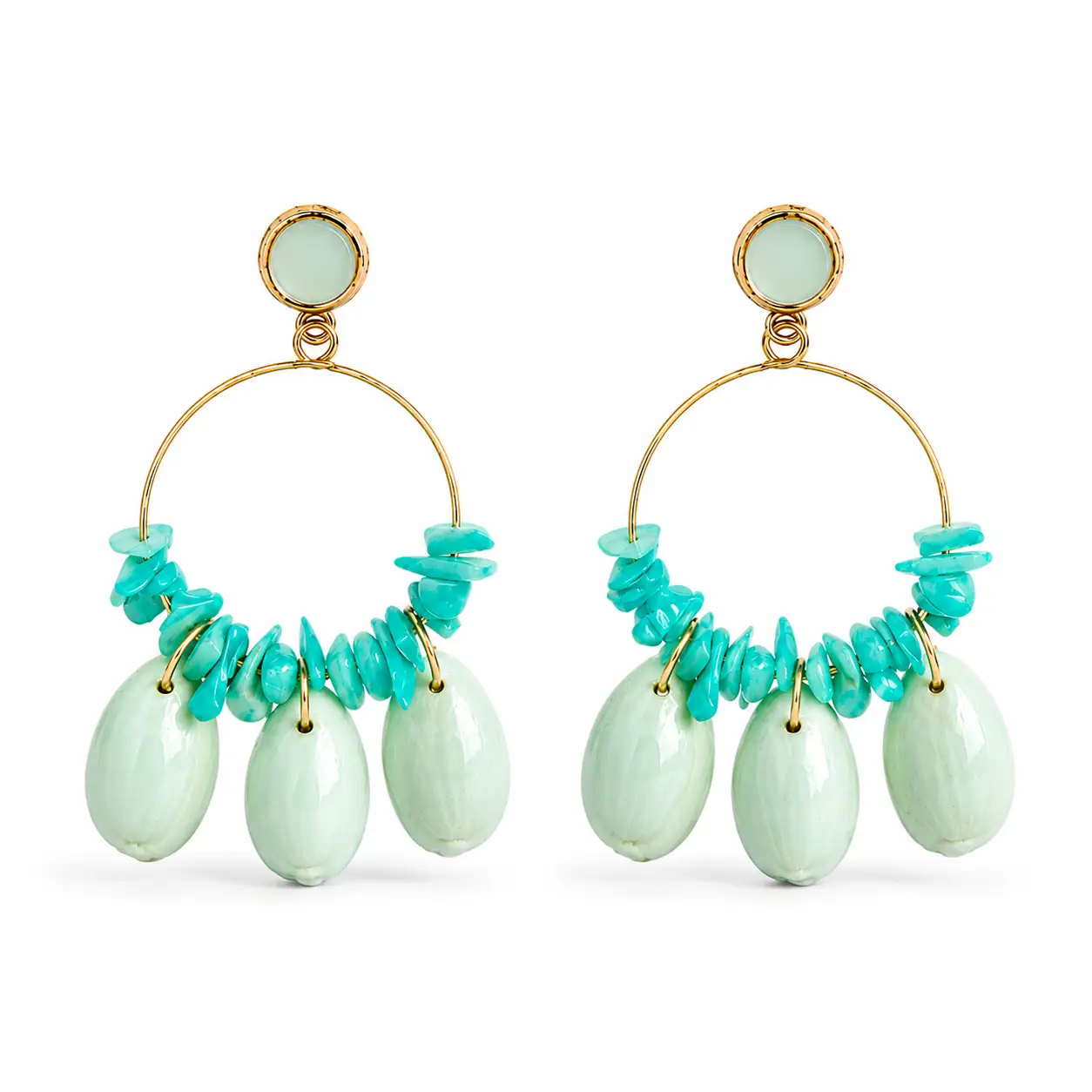 Pendientes Marea agua marina - Imagen 2