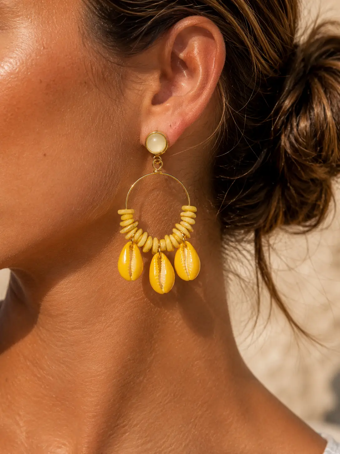 Pendientes Marea amarillo - Imagen 4