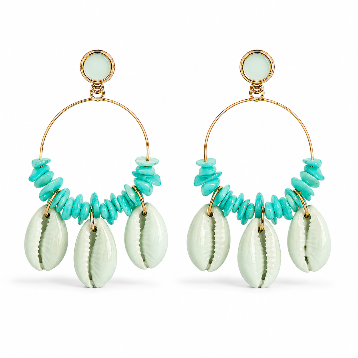 Pendientes Marea agua marina - Imagen 3