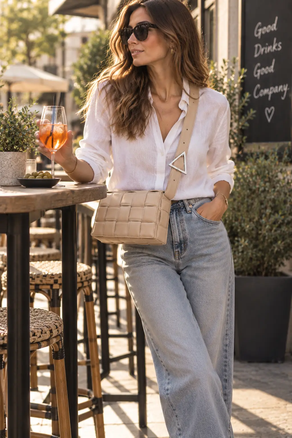Bandolera Lusitana Trenzada con Correa Ancha y Hebilla Triangular Khaki - Imagen 5