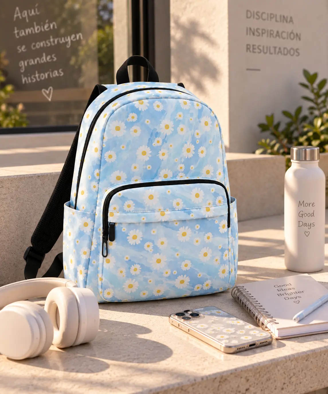 Mochila Margaritas Mustique azul - Imagen 3