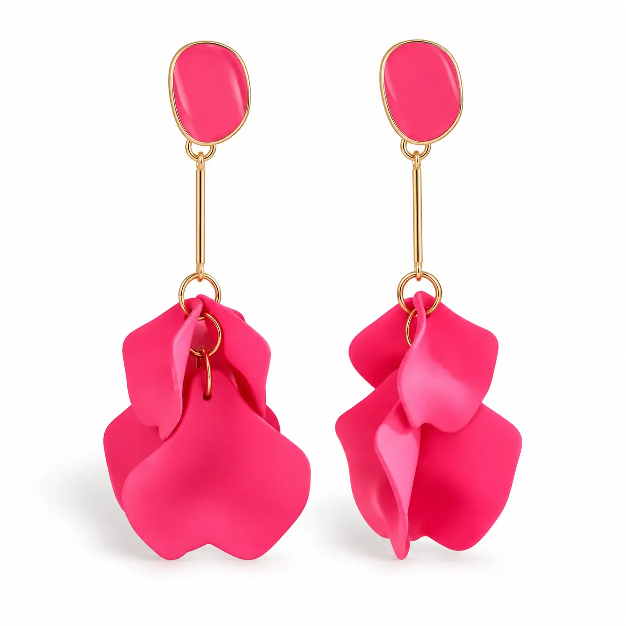 Pendientes Pétalo Fucsia