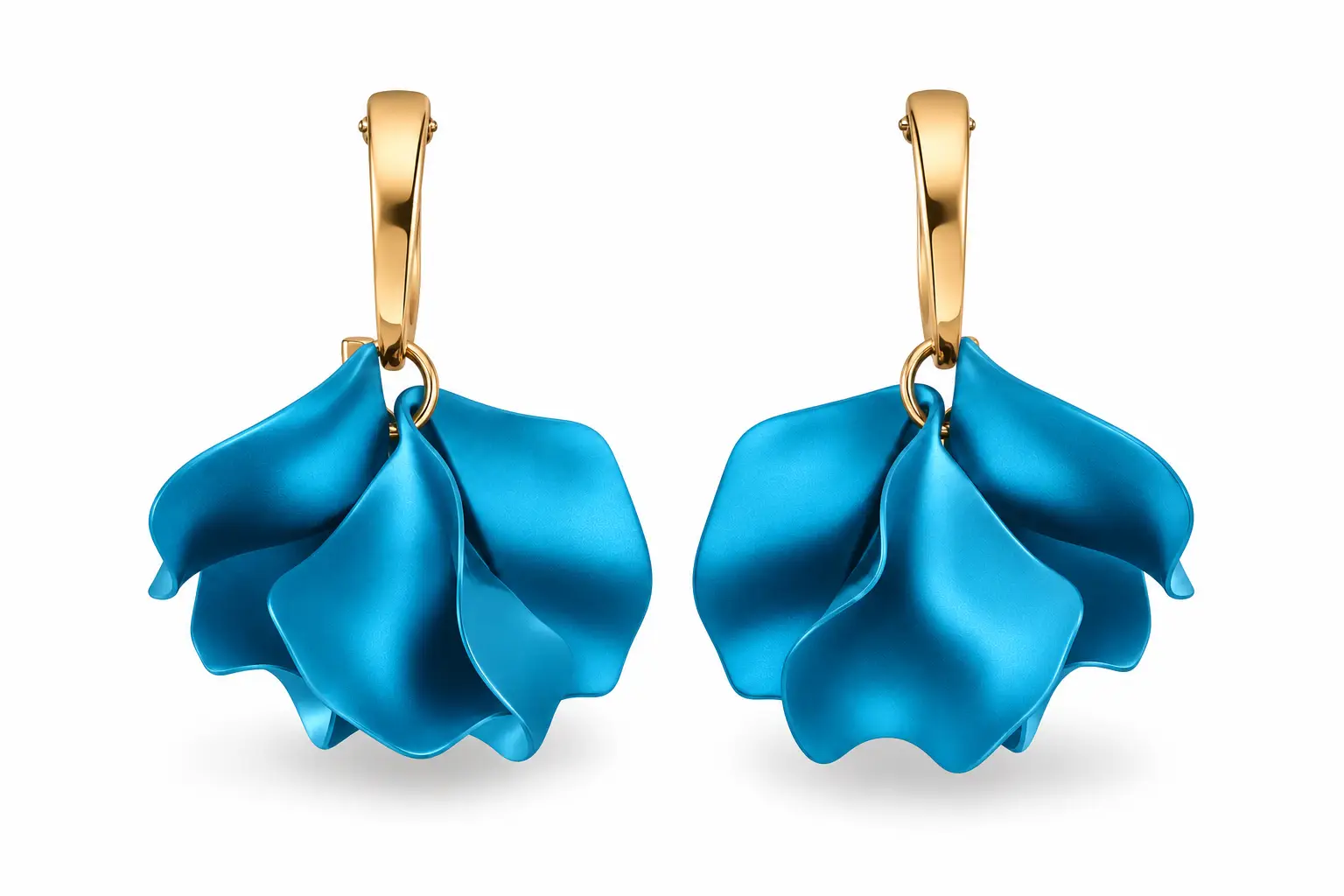 Pendientes pétalo corto Azul - Imagen 2