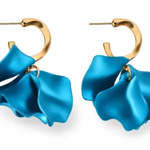 Pendientes pétalo corto Azul