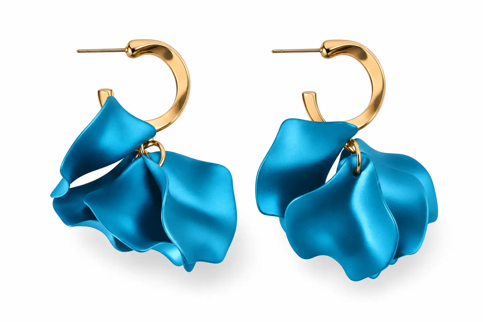 Pendientes pétalo corto Azul